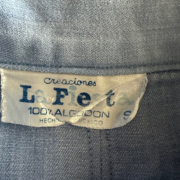 La Fiesta VTG Mexican Mushroom Whimsy Embroidered Snap Front Chambray Shirt S - Picture 6 of 9